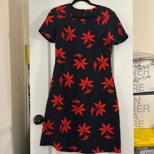 Banana Republic navy and red floral dress